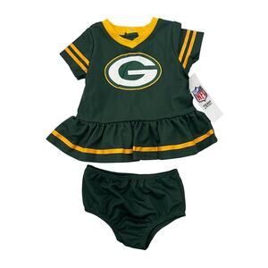 NFL Team Apparel Baby Girl's 3/6M Green Bay Packers Cheerleader Outfit NWT